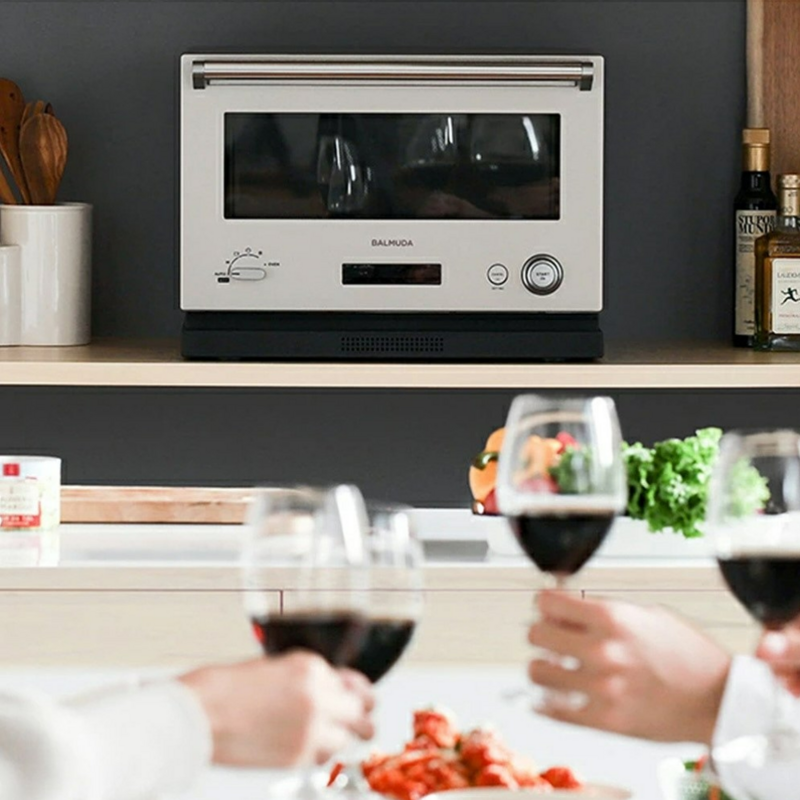 BALMUDA K04AWH The Range Flat Microwave and Oven(White/Grey)