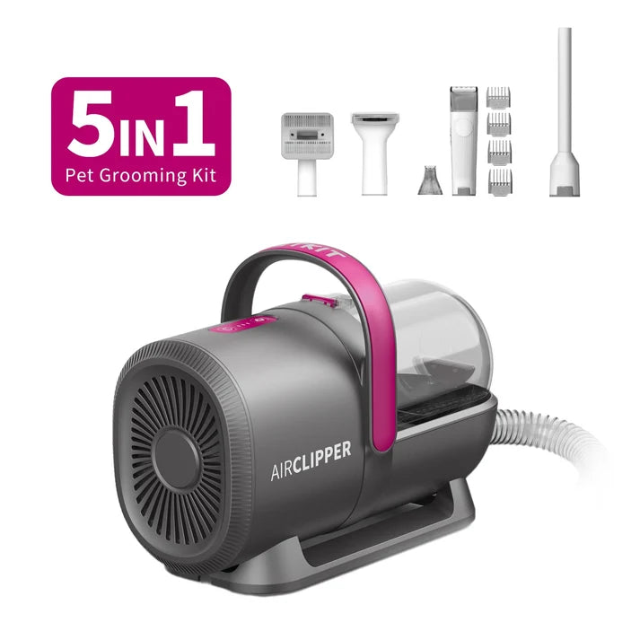 PETKIT Airclipper 5-in-1 Pet Grooming Vacuum Kit for Dogs & Cats, Hair Trimmer, Deshedding Brush, 10,000Pa Suction, 1.4L Dust Cup
