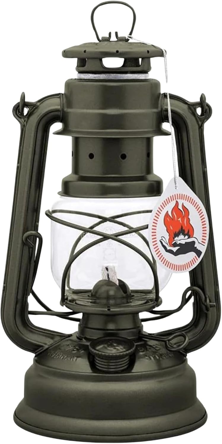 Feuerhand 276 Outdoor Hurricane Oil Lantern, Zinc/Black