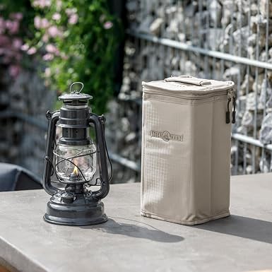 Feuerhand 276 Outdoor Hurricane Oil Lantern, Zinc/Black