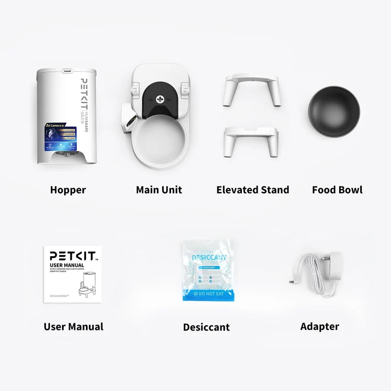 PETKIT YumShare Solo 2 Smart Automatic Pet Feeder with AI Camera, Timed Feeding, Multiple Pet Recognition for Cats, Small Dogs, App Control, Portion Control, 3L