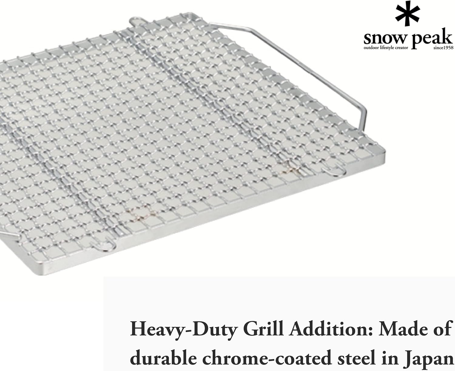 Barbecue pour cheminée Snow Peak - Accessoires pour grillades au feu de bois - Acier chromé - Taille L