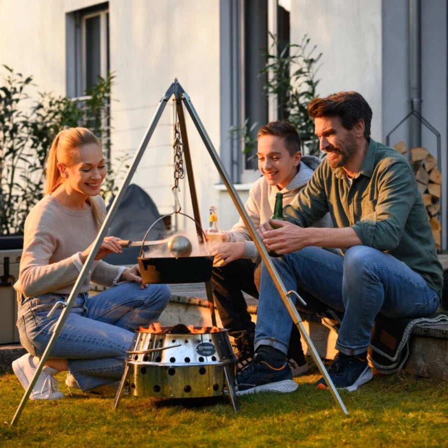 Petromax Atago Gas Barbecue - Mobile Stainless Steel Table Grill for Camping and Balcony