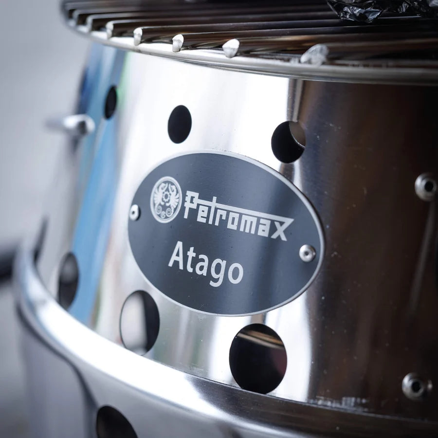 Petromax Atago Gas Barbecue - Mobile Stainless Steel Table Grill for Camping and Balcony