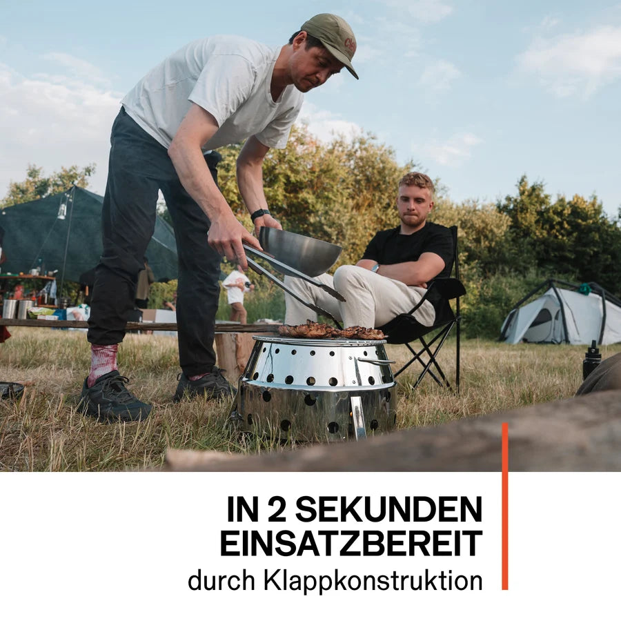Petromax Atago Gas Barbecue - Mobile Stainless Steel Table Grill for Camping and Balcony