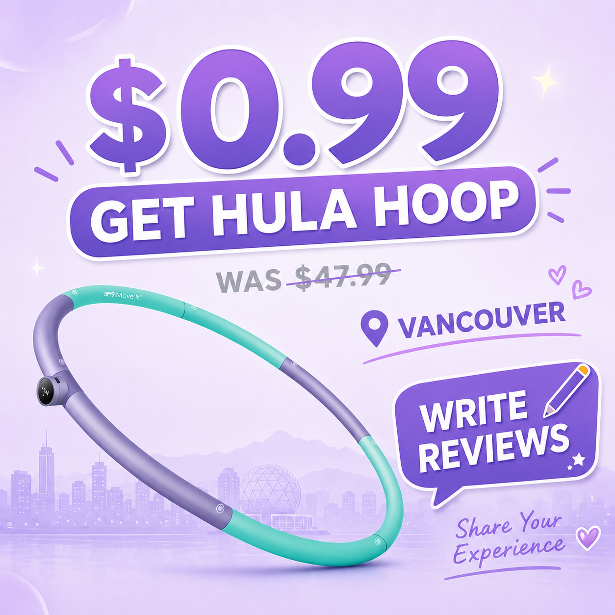 【Vancouver Pickup Only】Mi Home Move It Hoola Hoop (Purple)