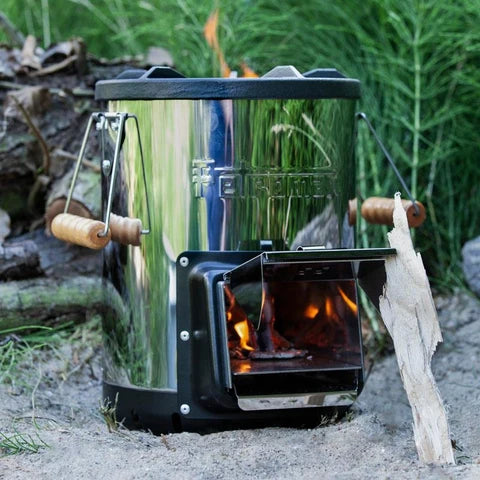 Petromax Rocket Stove rf33 Compact Outdoor Stove with Cast Iron Cooking Surface