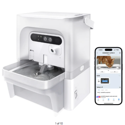 PETKIT Eversweet Ultra 5L Filterless Smart Pet Water Fountain with AI Camera, Cats & Small Dogs, Multi-Pet Hydration Tracking, Auto Refill & App Control (White)