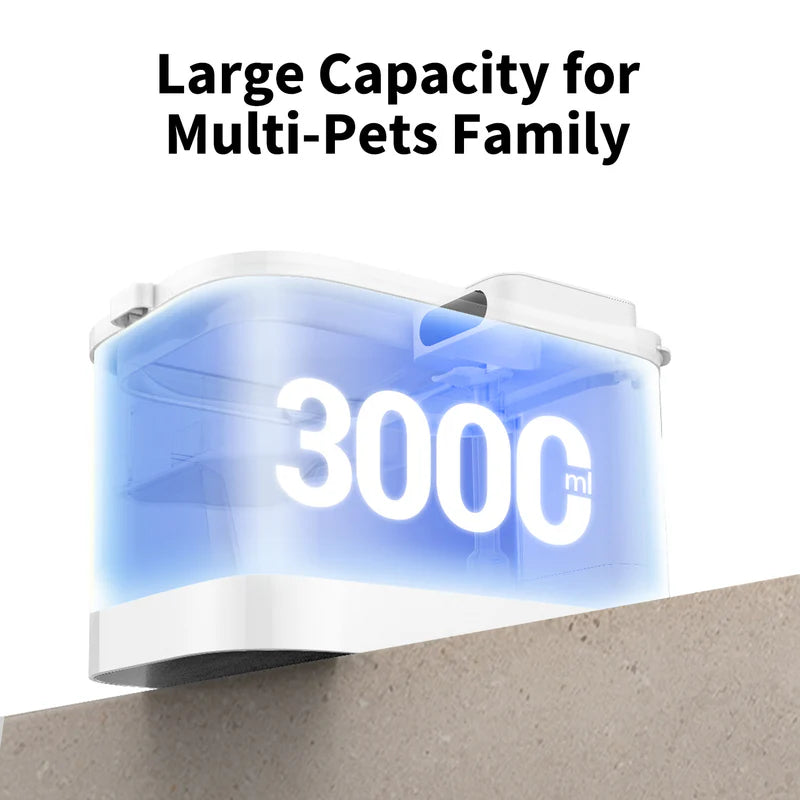 PETKIT Eversweet Max 2 Cordless Pet Water Fountain for Cats & Small Dogs, UVC Wireless, App Monitoring, Stainless Steel Tray, Up to 83-Day Battery, 3L (White)