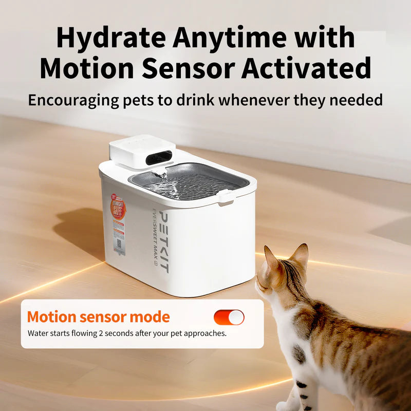 PETKIT Eversweet Max 2 Cordless Pet Water Fountain for Cats & Small Dogs, UVC Wireless, App Monitoring, Stainless Steel Tray, Up to 83-Day Battery, 3L (White)
