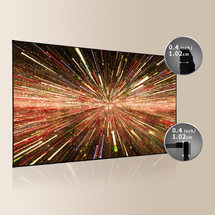 the MUBU Everglow Fixed Frame Projector Screen Feature: Ultra Narrow Edge Design