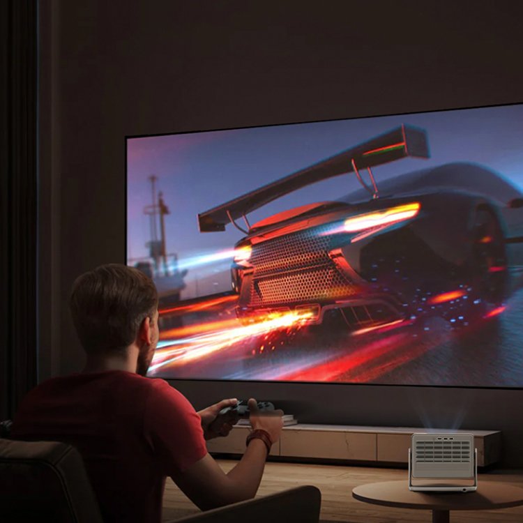 the MUBU Everglow Fixed Frame Projector Screen Lifestyle: Gaming