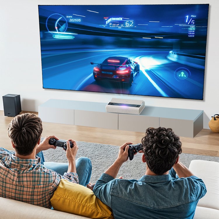 the MUBU Raphael ALR Projector Screen for UST Projector Lifestyle: Indoor Gaming