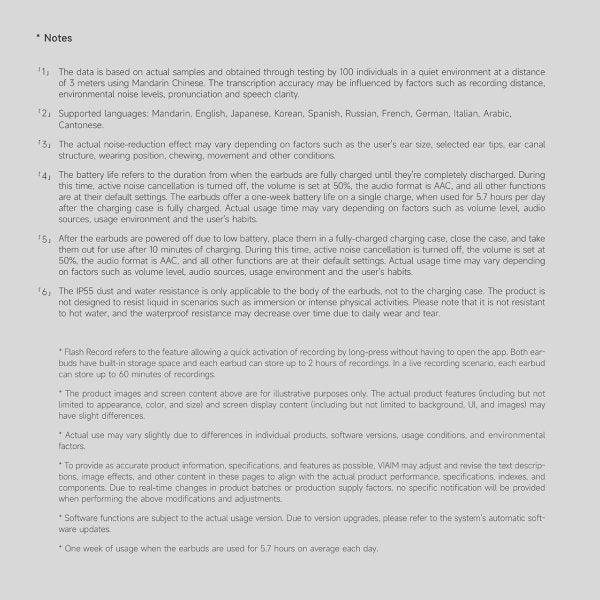 VIAIM Nano+ features notes