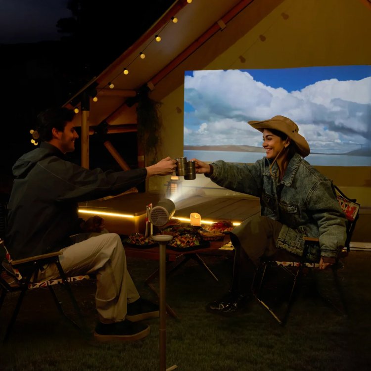 XGIMI MoGo 4 LED Projector lifestyle outdoor camping and vibes