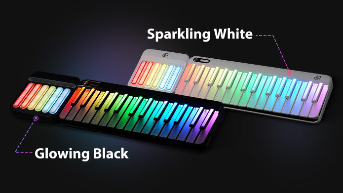 Piano portable intelligent PopuPiano (blanc/noir)