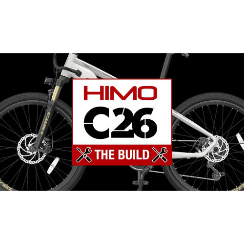 Himo C26 e-bike: 100KM range, 48V 10Ah battery, Shimano 7-speed, 0-7 pedal assist, Multifunction LCD (White/Grey)