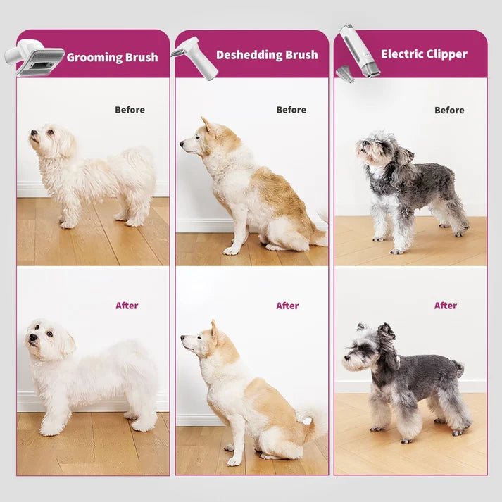 PETKIT Airclipper 5-in-1 Pet Grooming Vacuum Kit for Dogs & Cats, Hair Trimmer, Deshedding Brush, 10,000Pa Suction, 1.4L Dust Cup