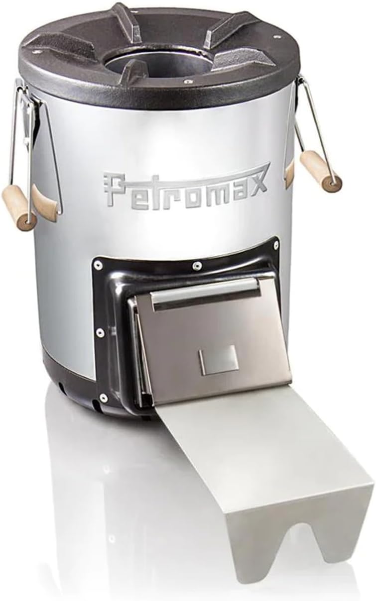 Petromax Rocket Stove rf33 Compact Outdoor Stove with Cast Iron Cooking Surface