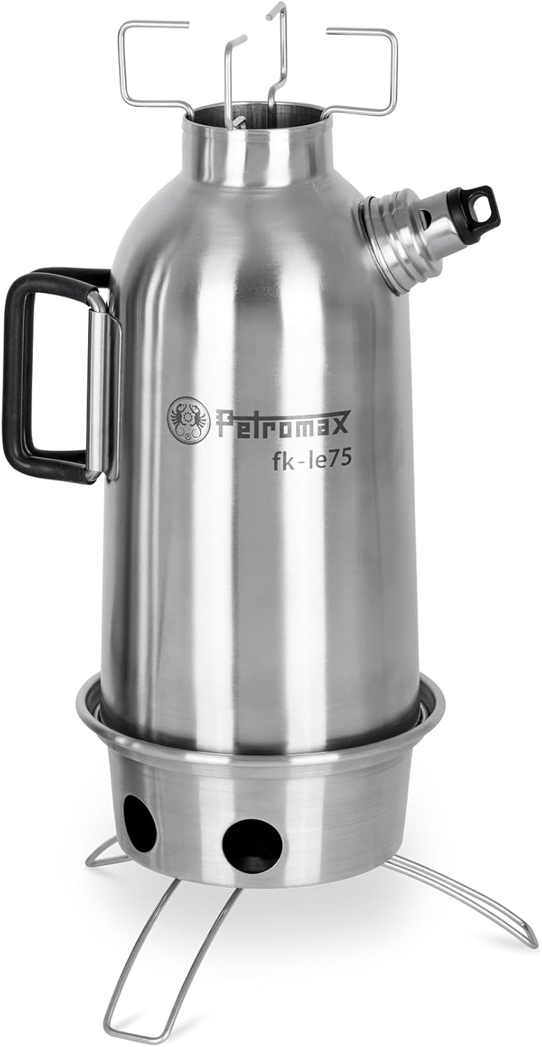 Petromax Fire Kettle Outdoor Stove(0.79 quart) - Campfire Cookware Boils Water or Heats Up Small Meals, Stainless Steel