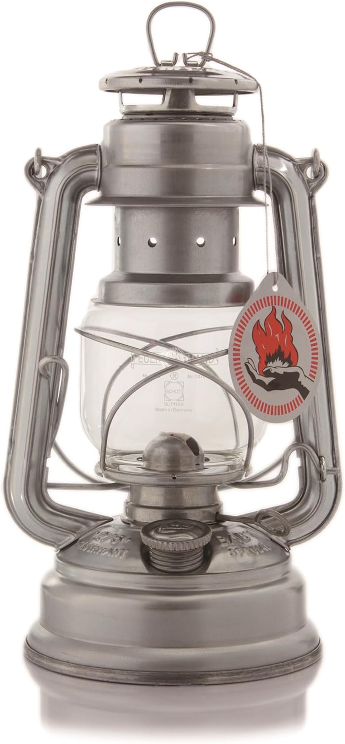 Feuerhand 276 Outdoor Hurricane Oil Lantern, Zinc/Black