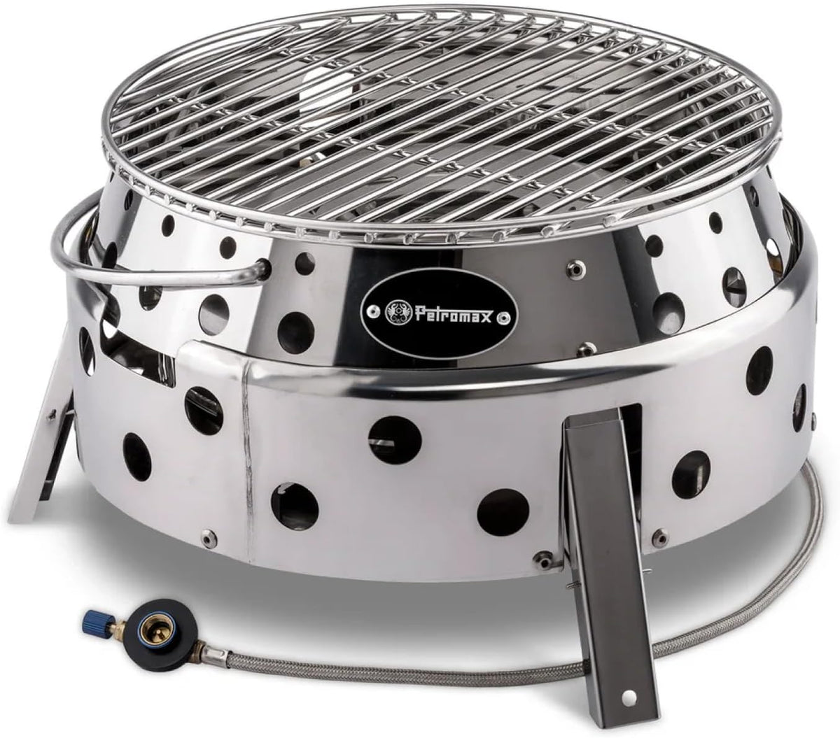 Petromax Atago Gas Barbecue - Mobile Stainless Steel Table Grill for Camping and Balcony