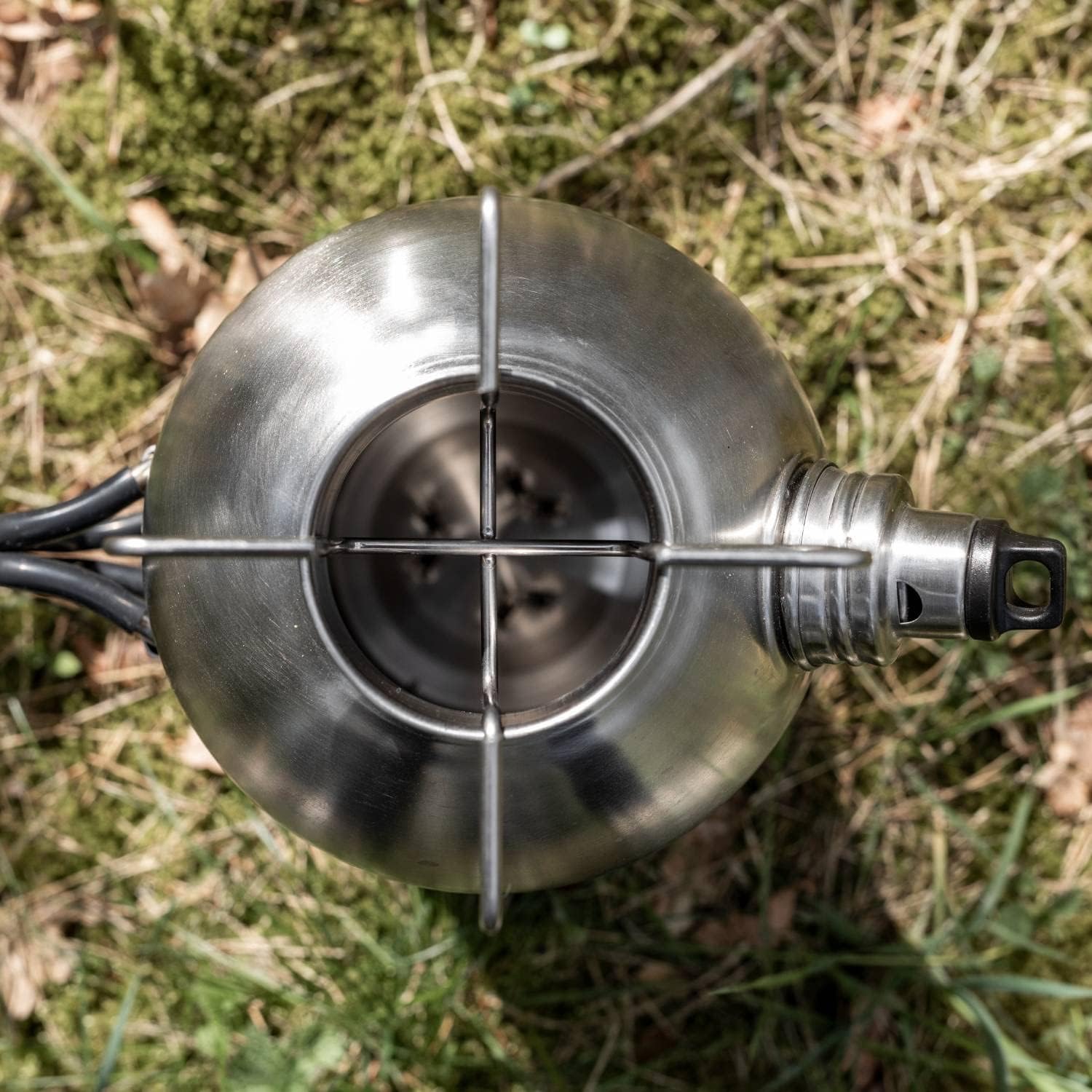 Petromax Fire Kettle Outdoor Stove(0.79 quart) - Campfire Cookware Boils Water or Heats Up Small Meals, Stainless Steel