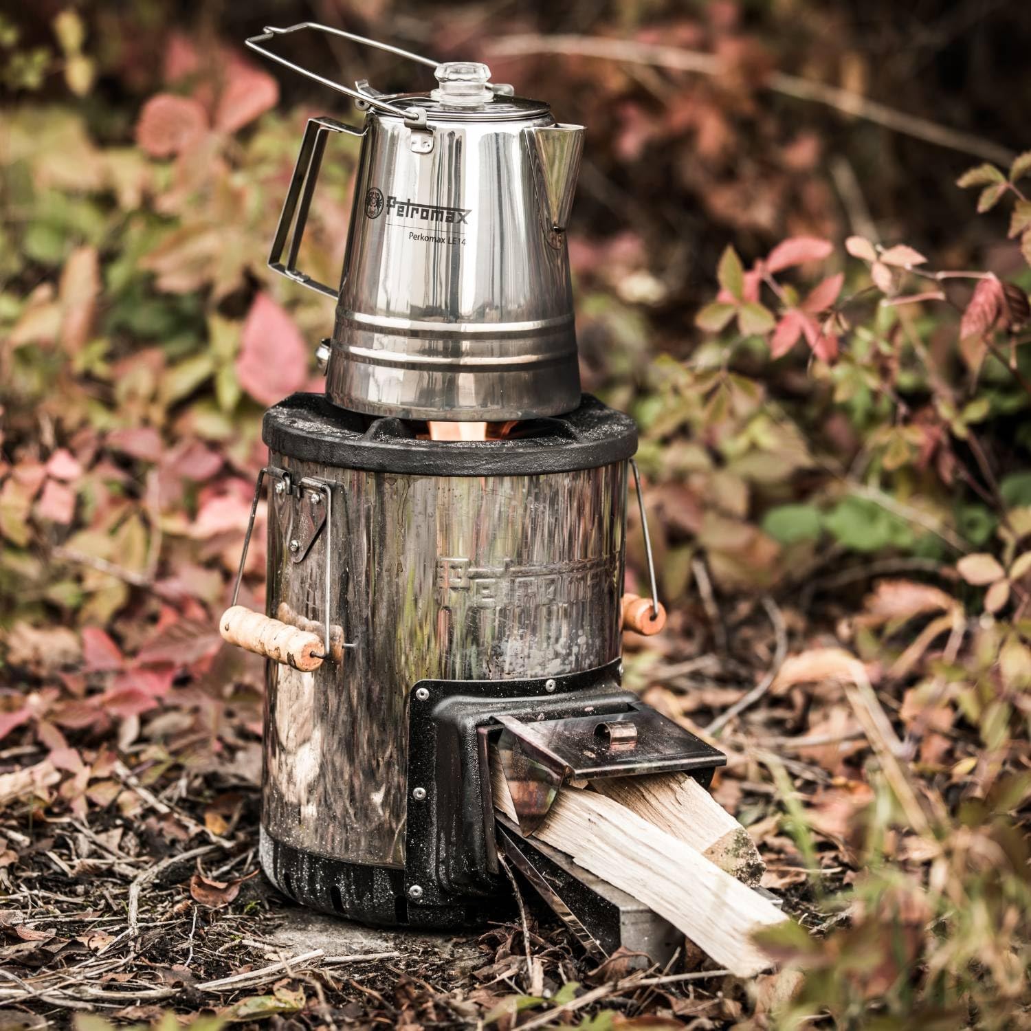 Petromax Rocket Stove rf33 Compact Outdoor Stove with Cast Iron Cooking Surface