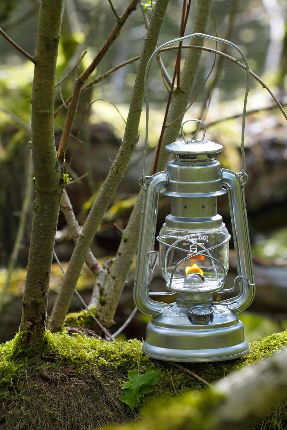 Feuerhand 276 Outdoor Hurricane Oil Lantern, Zinc/Black