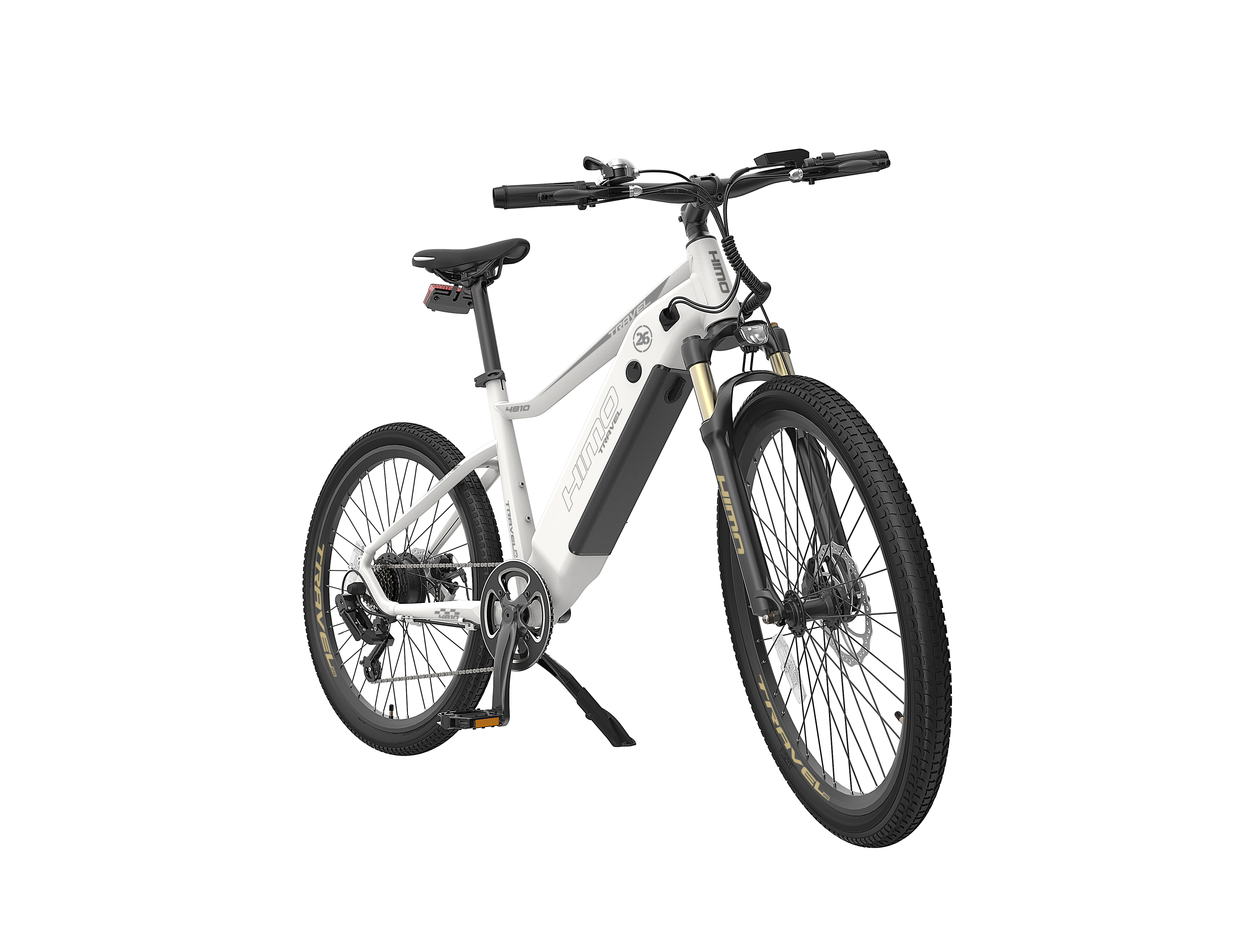 Himo C26 e-bike: 100KM range, 48V 10Ah battery, Shimano 7-speed, 0-7 pedal assist, Multifunction LCD (White/Grey)