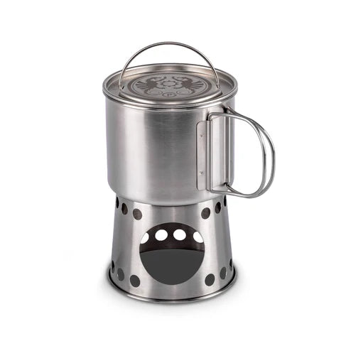 Petromax Cooking Cup 2 in 1 Cooking Plate and Collapsible Cup with Folding Handles