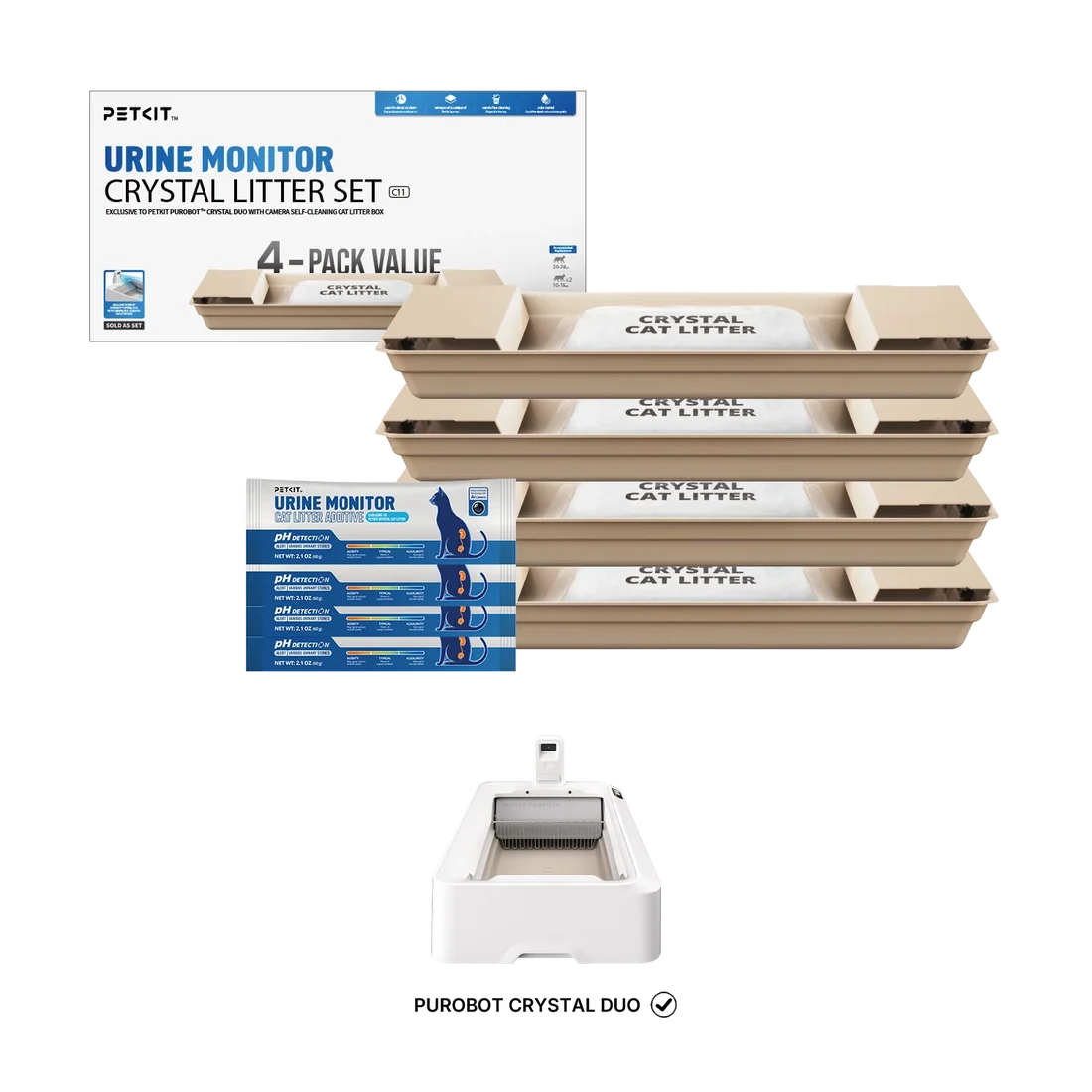 Petkit Urine Monitor Crystal Litter Set (pH Detection) - 4 Pack