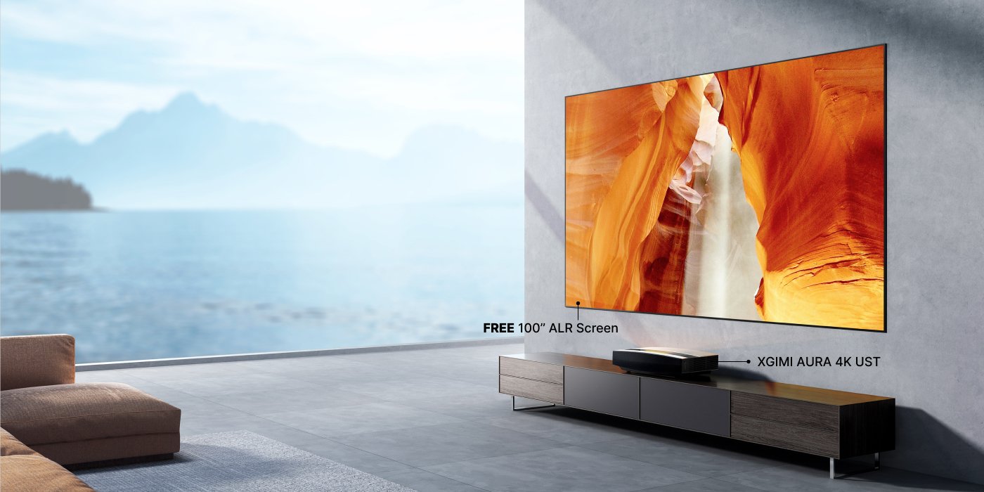 Buy XGIMI AURA 4K UST Projector and Get FREE 100'' ALR Screen Banner