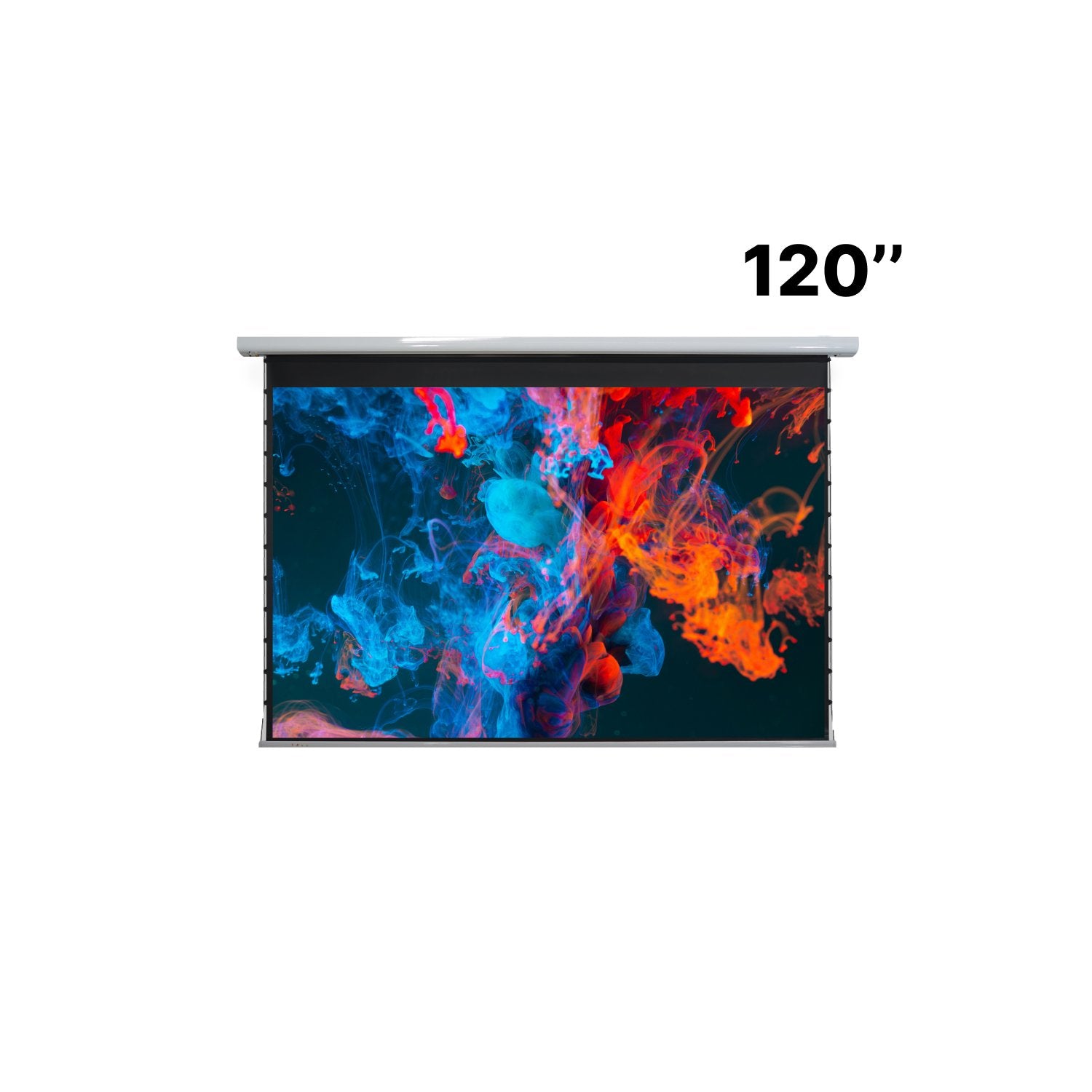 the MUBU Aurora 120 Inch Tab-Tensioned Electric Pull Down Projector Screen