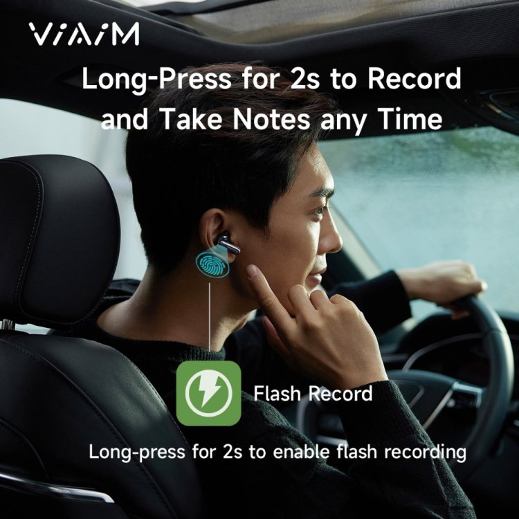 VIAIM Nano+ AI Earbuds Features: Flash Meetings Record