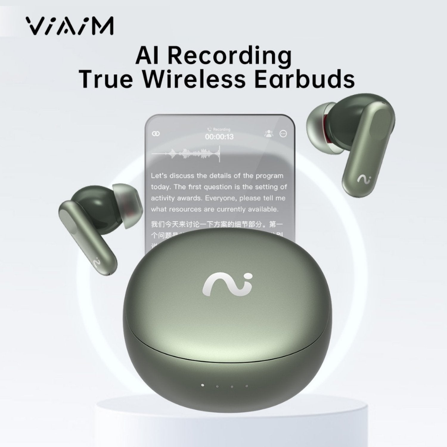 VIAIM Nano+ AI Earbuds Features: AI Recording