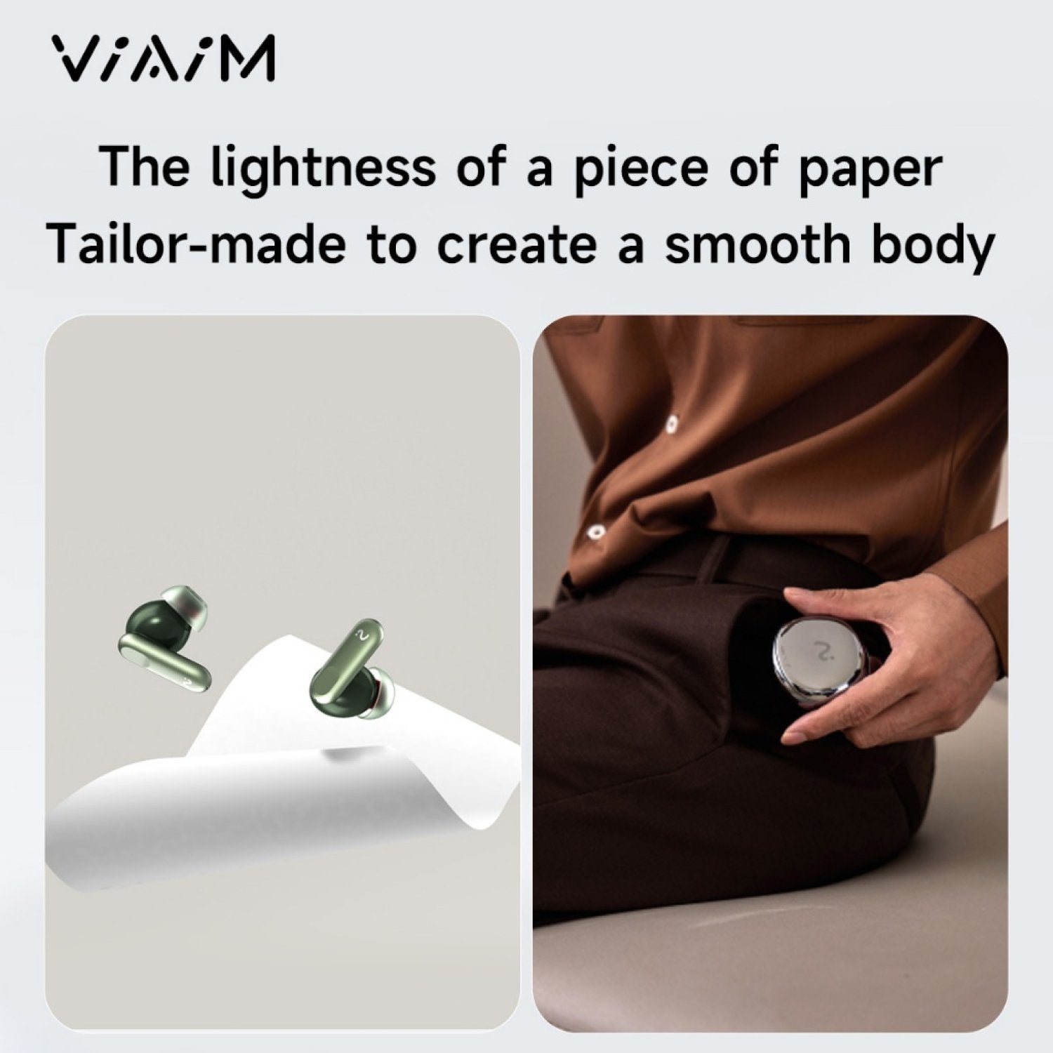 VIAIM Nano+ AI Earbuds Features: Weightless Design