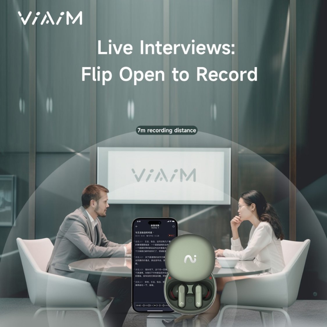 VIAIM Nano+ AI Earbuds Features: Live Interviews