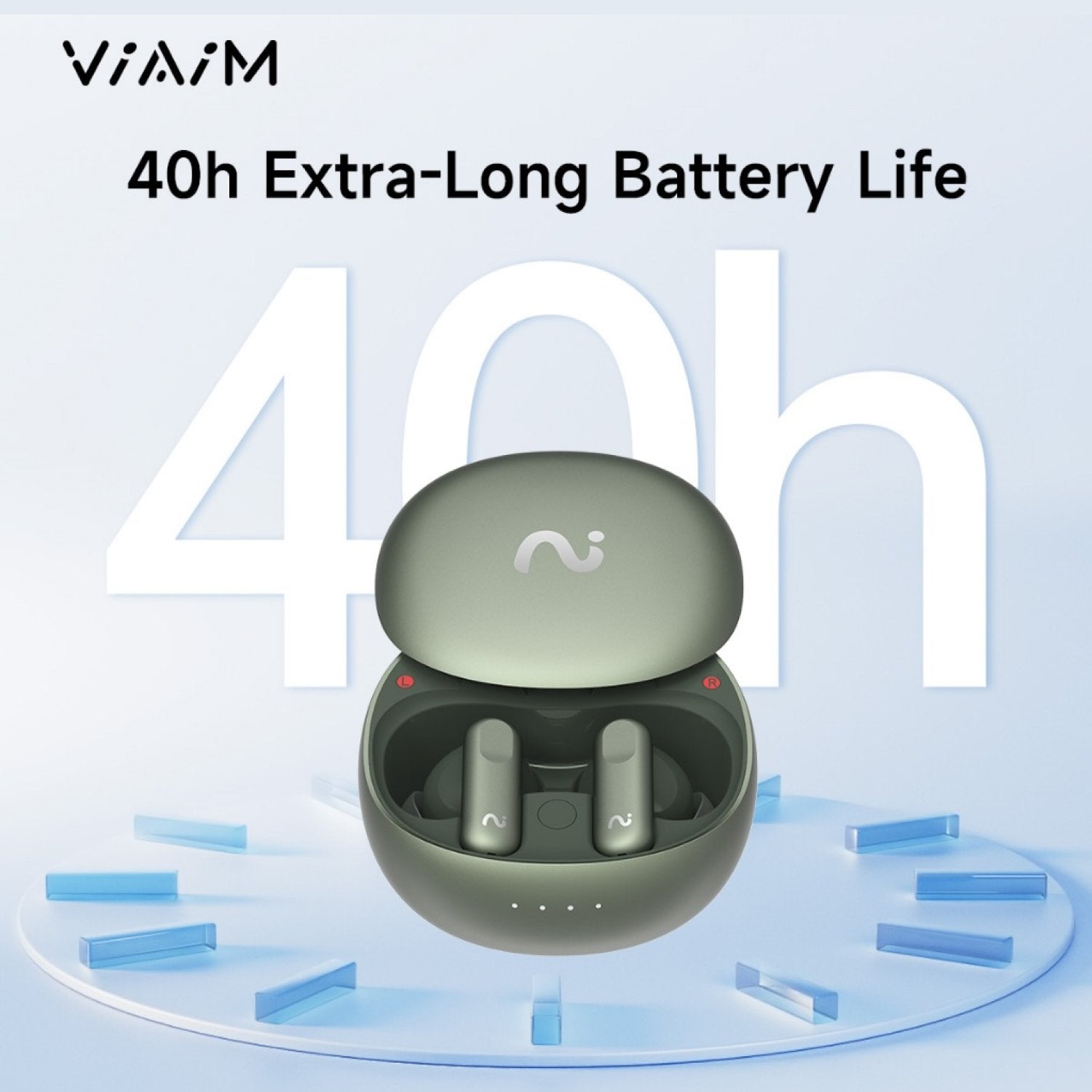 VIAIM Nano+ AI Earbuds Features: Long Battery Life