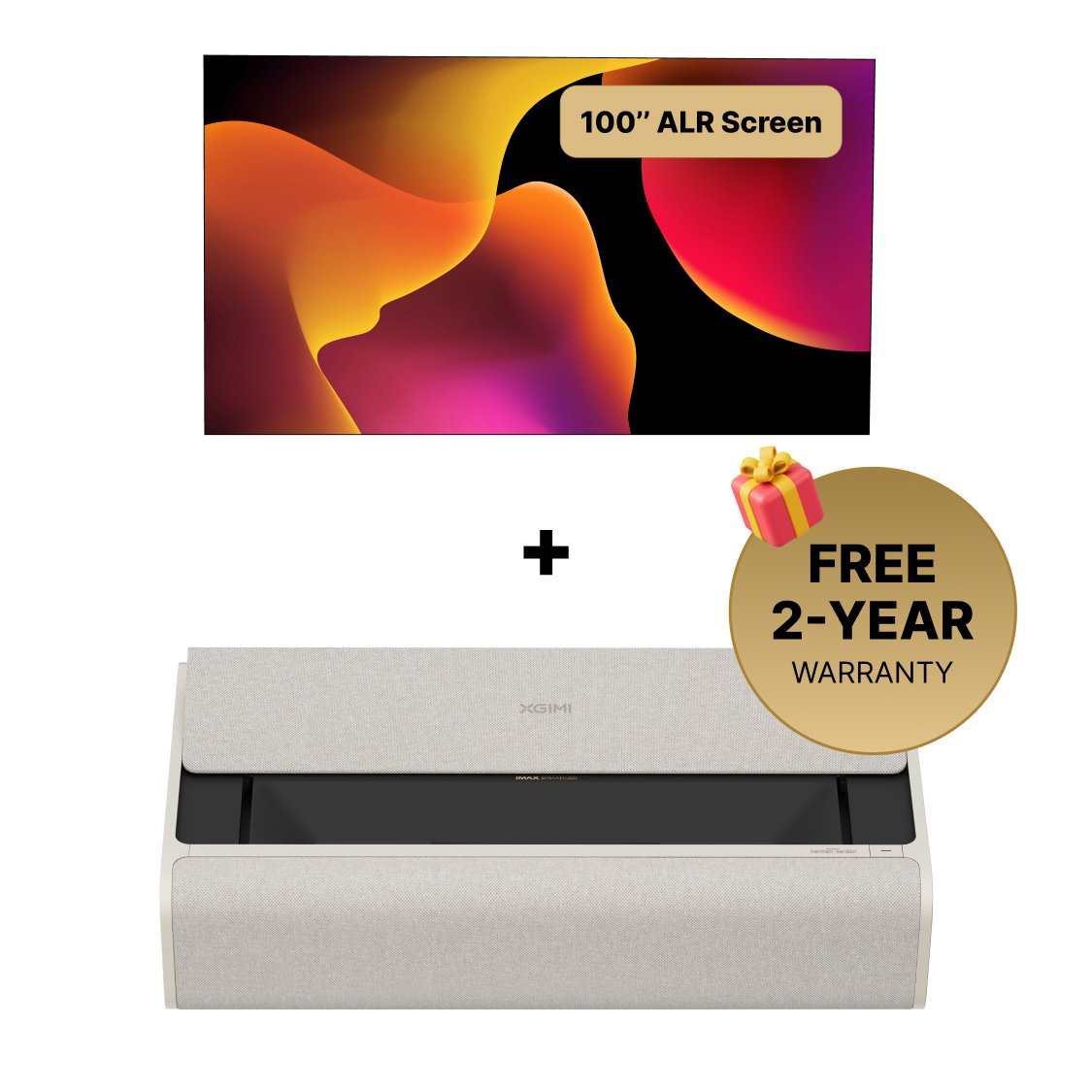 XGIMI Aura 2 Projector + 100'' ALR Screen Bundle and Free 1-Year Extended Warranty Service Holiday KV