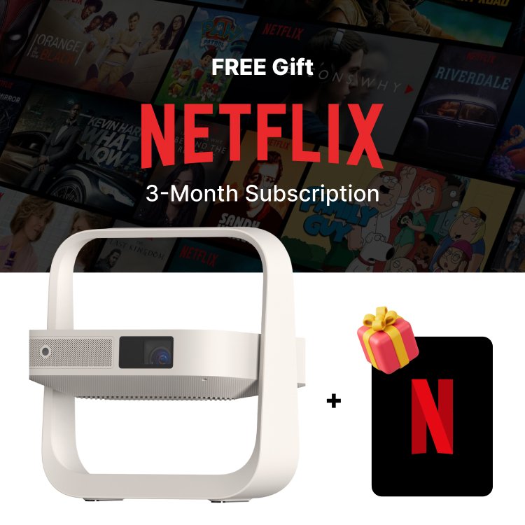 XGIMI Elfin Flip Projector and Free 3-month Netflix Holiday Banner