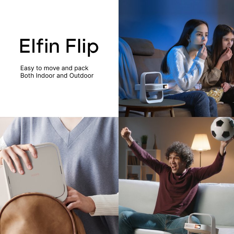 XGIMI Elfin Flip Is Easy to Move and Pack, Both Indoor and Outdoor.