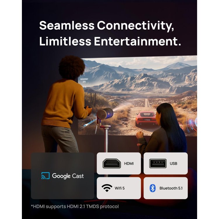 XGIMI MoGo 4 Projector with PowerBase Stand Bundle Feature - Connectivity
