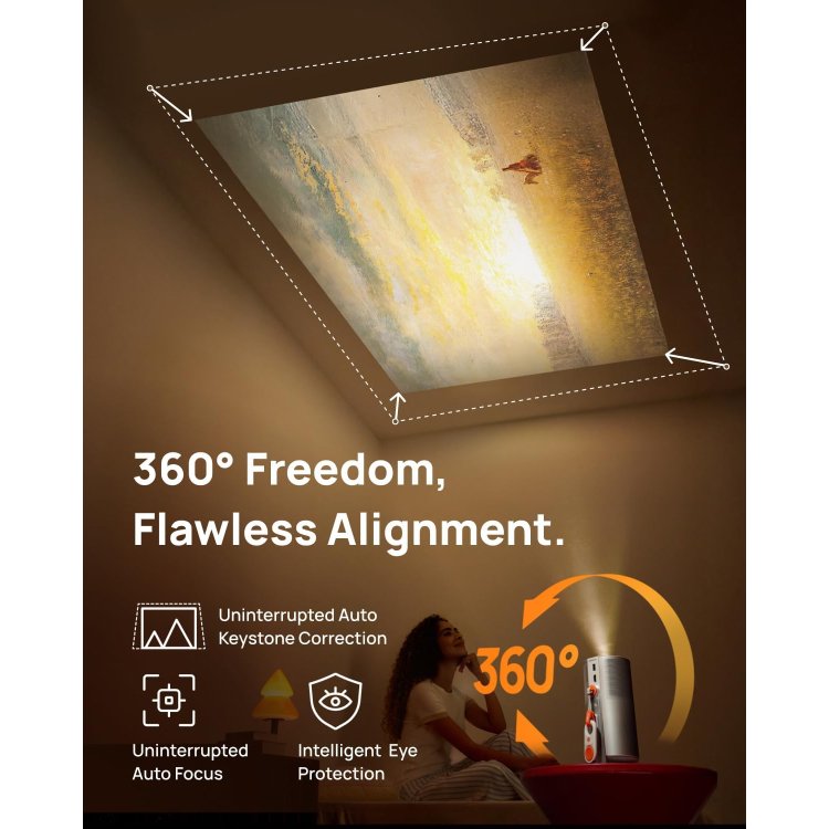 XGIMI MoGo 4 Projector with PowerBase Stand Bundle Feature - 360 Rotation