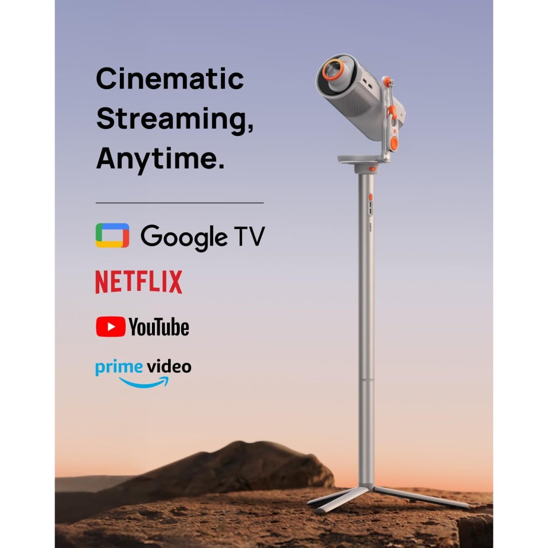 XGIMI MoGo 4 Projector with PowerBase Stand Bundle Feature - Streaming