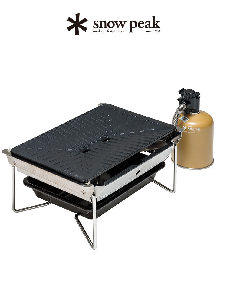 [New Arrivals] Japan Snow Peak Cast Iron Outdoor Camping Barbecue Gas Grill - One Unit gs-355