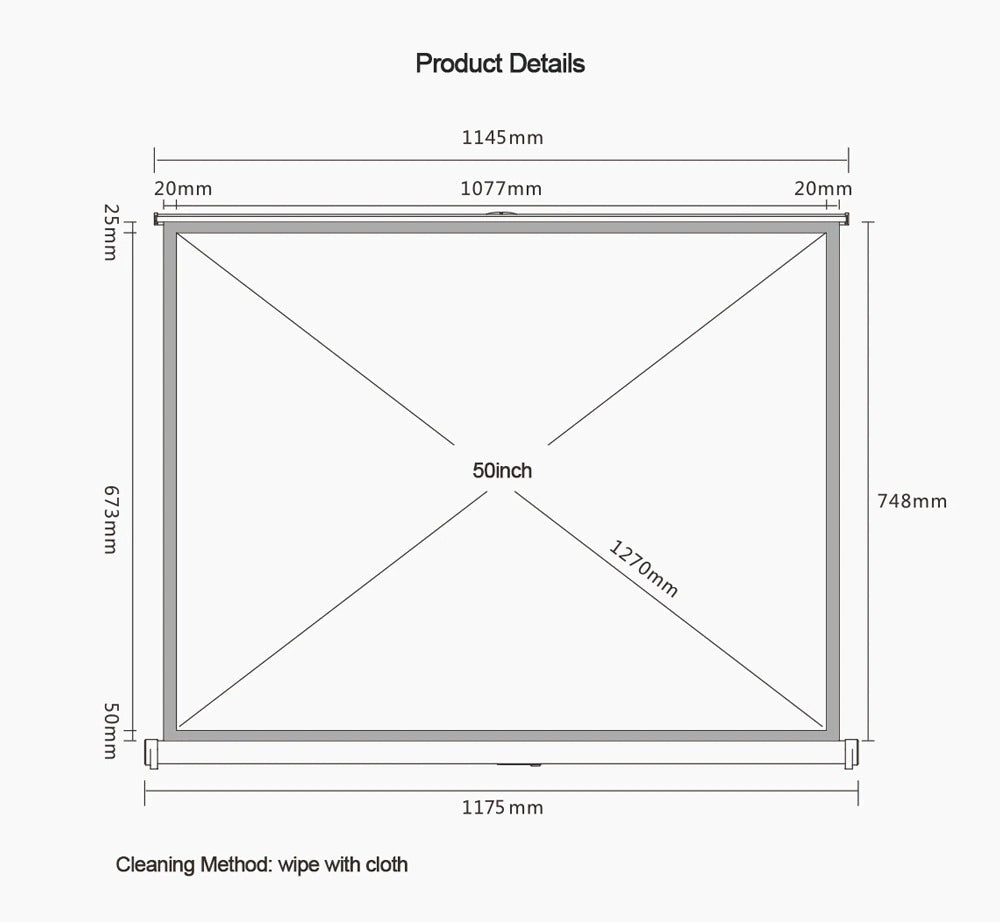 XGIMI Desktop Screen 50" Projector Foldable Screen 16:10