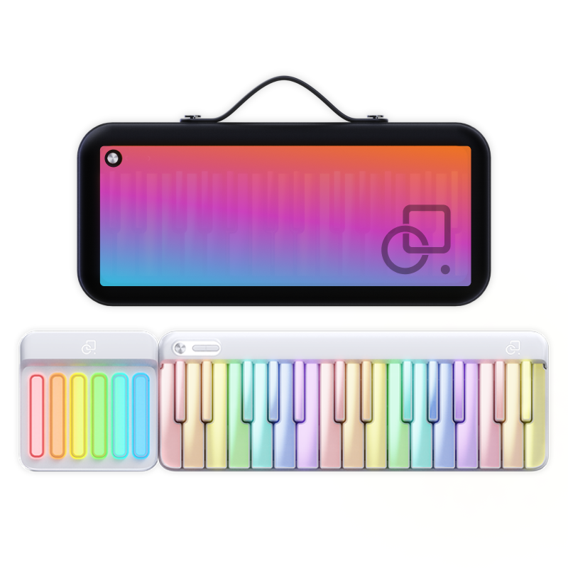 PopuPiano Smart Portable Piano（White/Black）